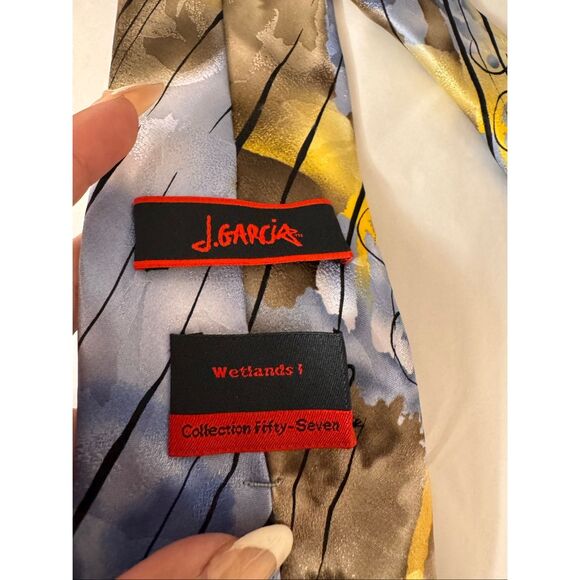 J. Garcia Silk Tie Wetlands I Collection 57 Abstract Pattern Multicolor - Picture 5 of 6